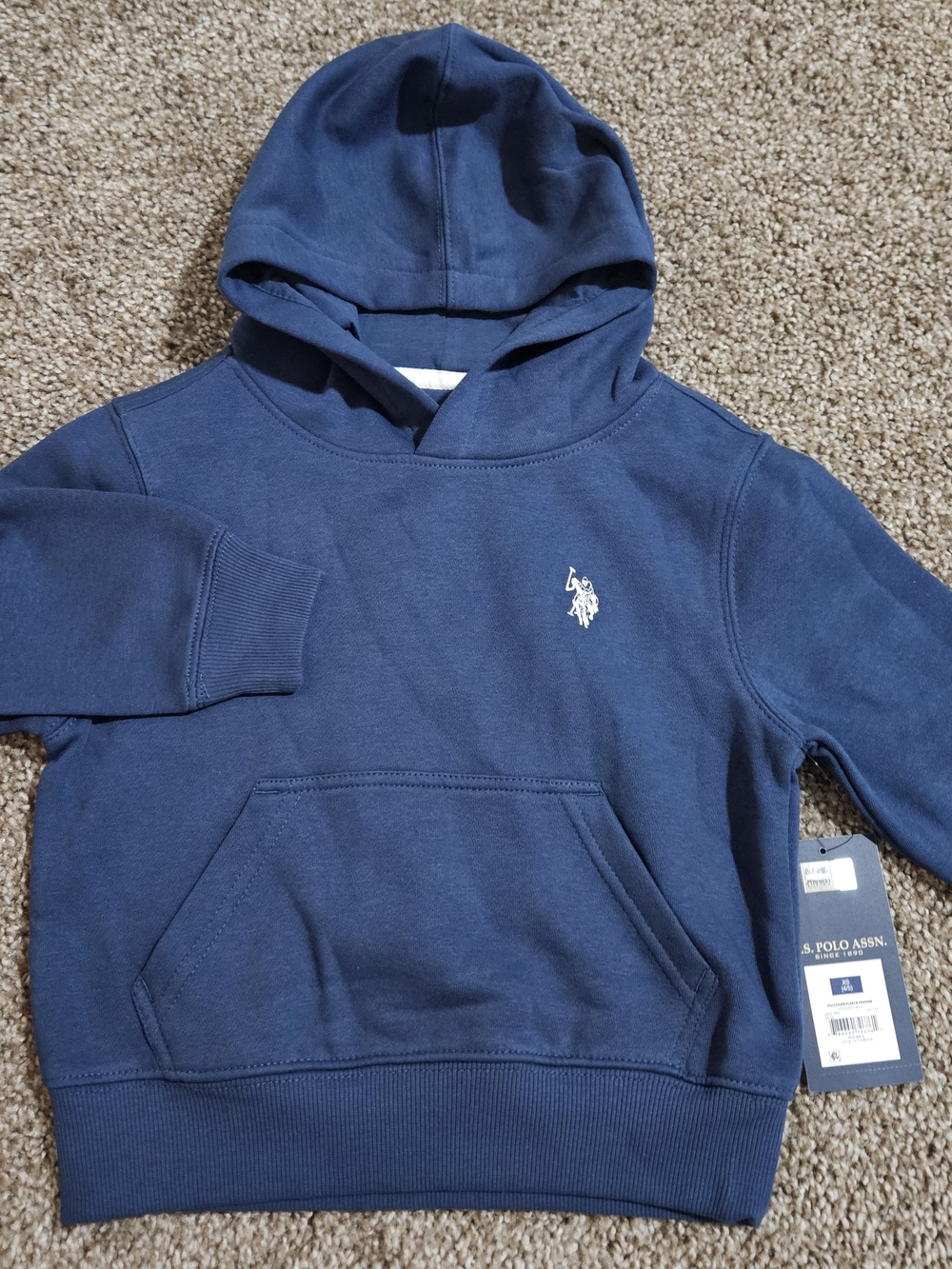 US Polo Boys Blue Hoodie Size XS (4/5) NWT